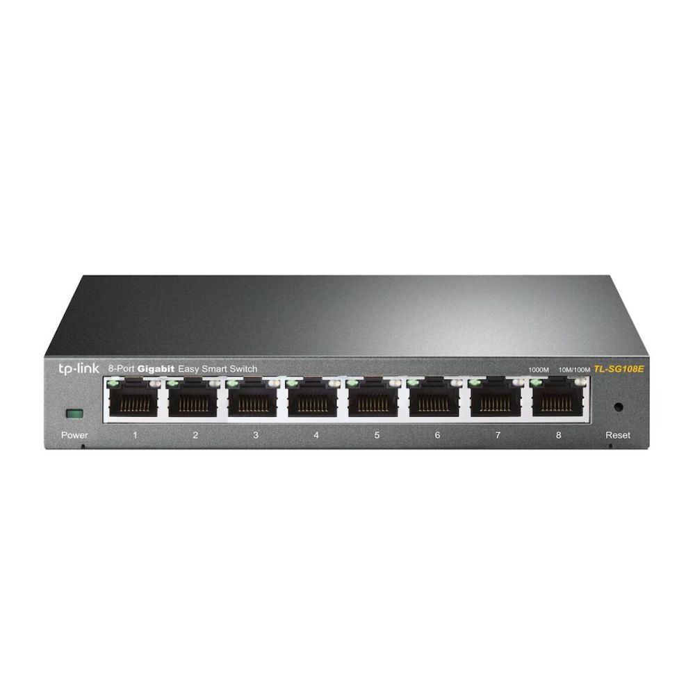 TP-LINK TL-SG108E, 8 Port, GigaBit, Easy Smart, Yönetilebilir, Metal K