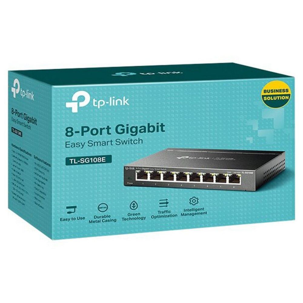 TP-LINK TL-SG108E, 8 Port, GigaBit, Easy Smart, Yönetilebilir, Metal K