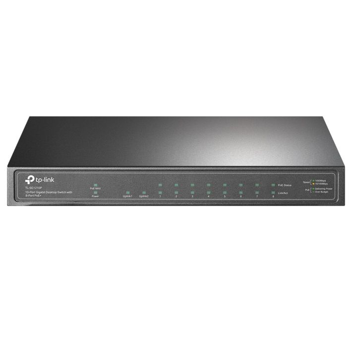 TP-LINK TL-SG1210P, 8 Port, Gigabit, PoE 63W, 1 Port SFP, Yönetilemez,