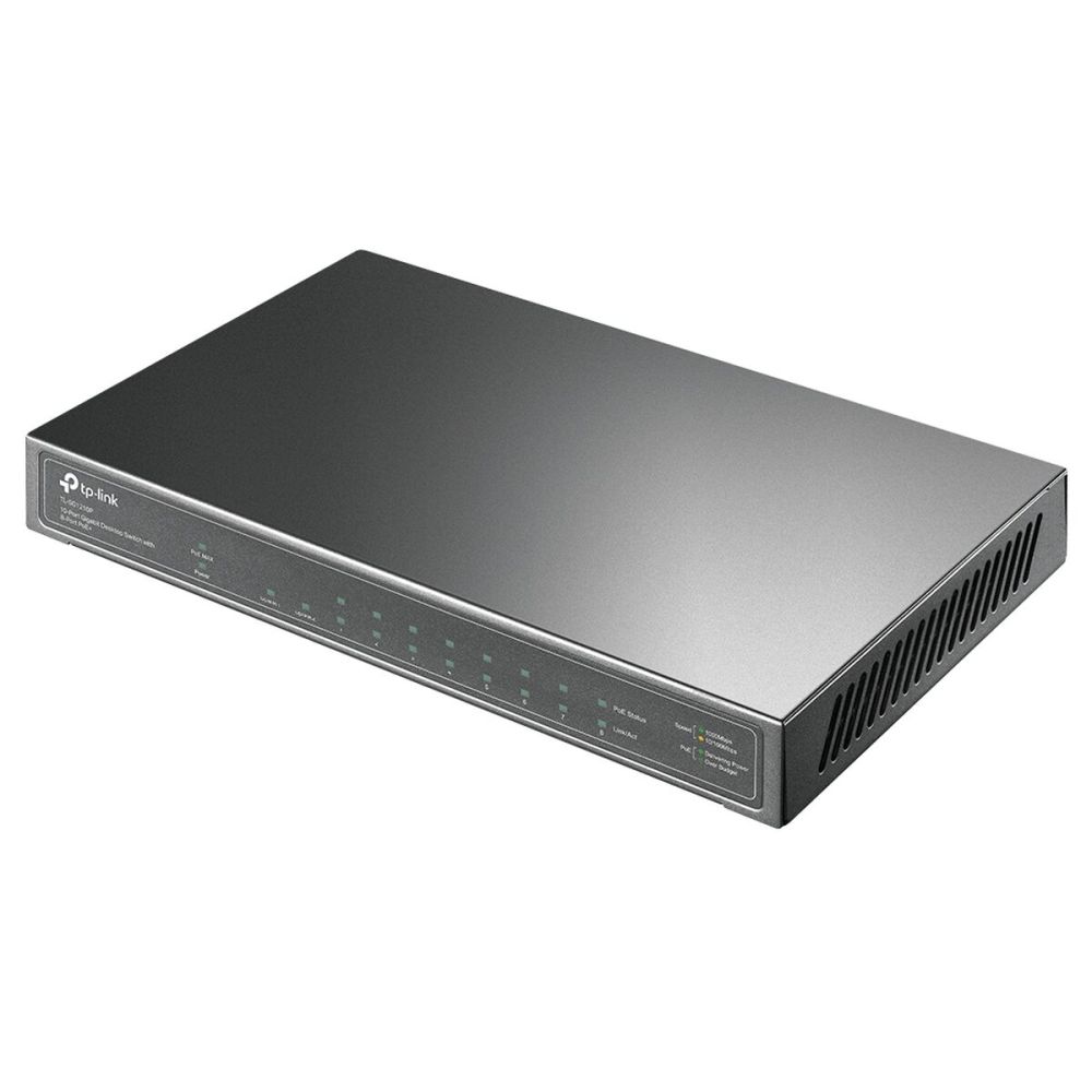 TP-LINK TL-SG1210P, 8 Port, Gigabit, PoE 63W, 1 Port SFP, Yönetilemez,