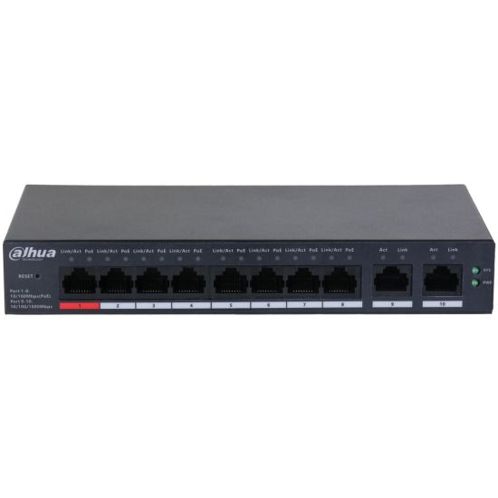 DAHUA CS4010-8ET-110, 8 Port, Megabit, PoE 110W, 2 Port Uplink, Cloud 