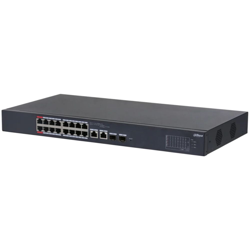 DAHUA CS4218-16ET-135, 16Port, Megabit, PoE 135W, 2 Port SFP Gigabit C
