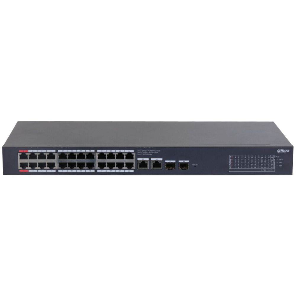 DAHUA CS4228-24GT-375, 24Port, Gigabit, PoE 375W, 2 Port Uplink, 2 Por