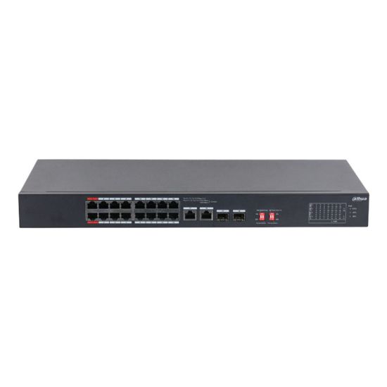 DAHUA S3218-16ET-135, 16 Port, Megabit, PoE 135W, 2 Port GigaBit Uplin