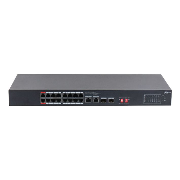 DAHUA S3218-16ET-135, 16 Port, Megabit, PoE 135W, 2 Port GigaBit Uplin