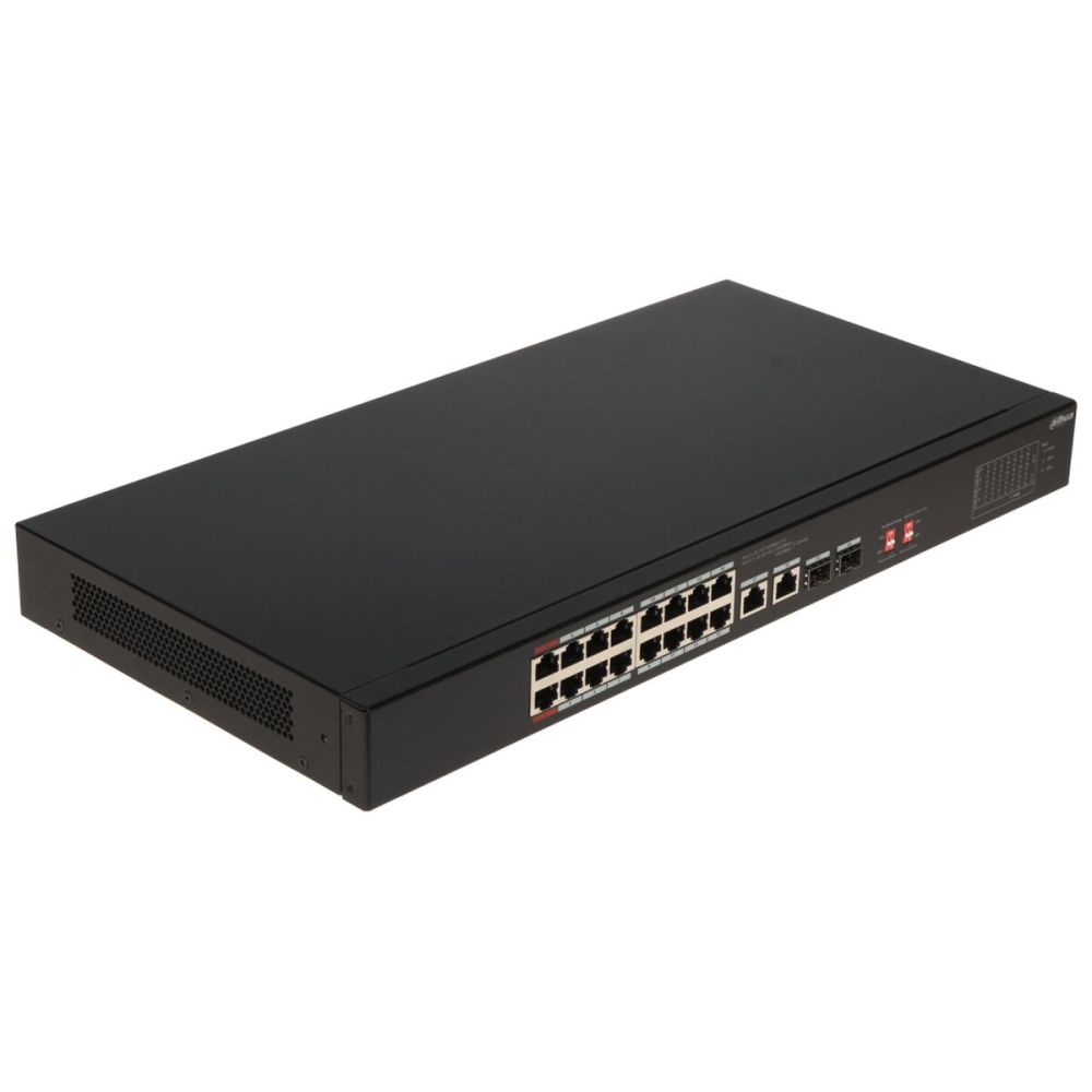 DAHUA S3218-16ET-135, 16 Port, Megabit, PoE 135W, 2 Port GigaBit Uplin