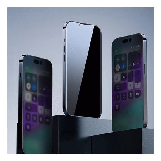Baseus Crystal iPhone 15 Privacy Full Koruma Tempered Cam Ekran Koruyu