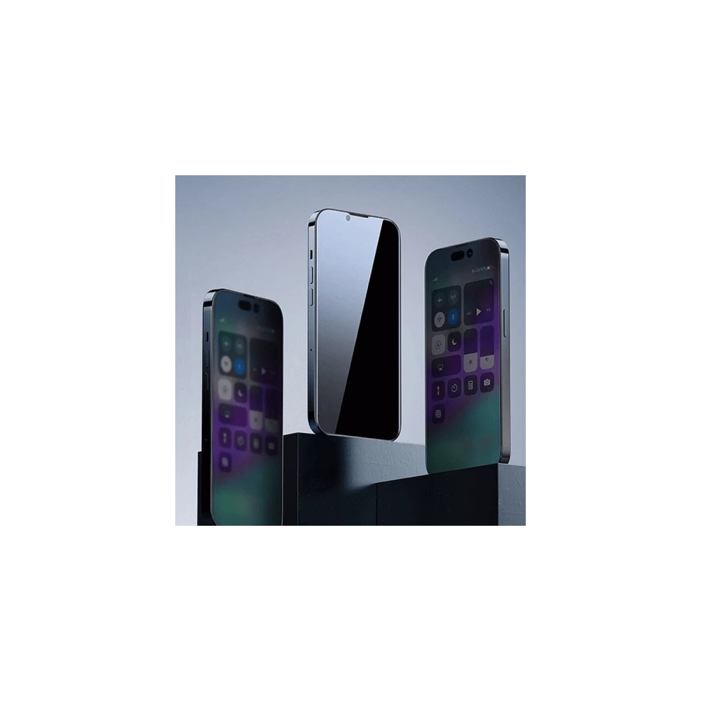 Baseus Crystal iPhone 15 Privacy Full Koruma Tempered Cam Ekran Koruyu