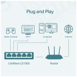 TP-LINK LS1005, Green Tech, 5 Port, MegaBit, Yönetilemez, Masaüstü Swi