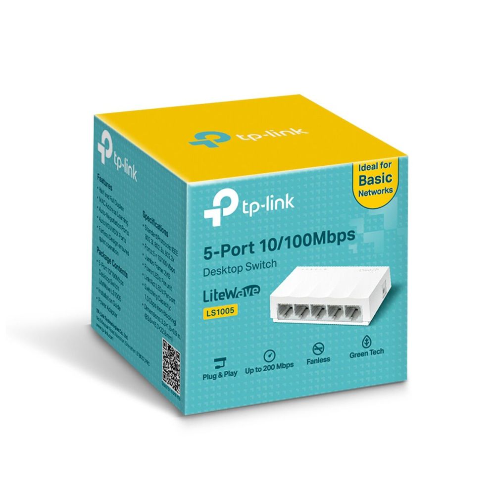 TP-LINK LS1005, Green Tech, 5 Port, MegaBit, Yönetilemez, Masaüstü Swi