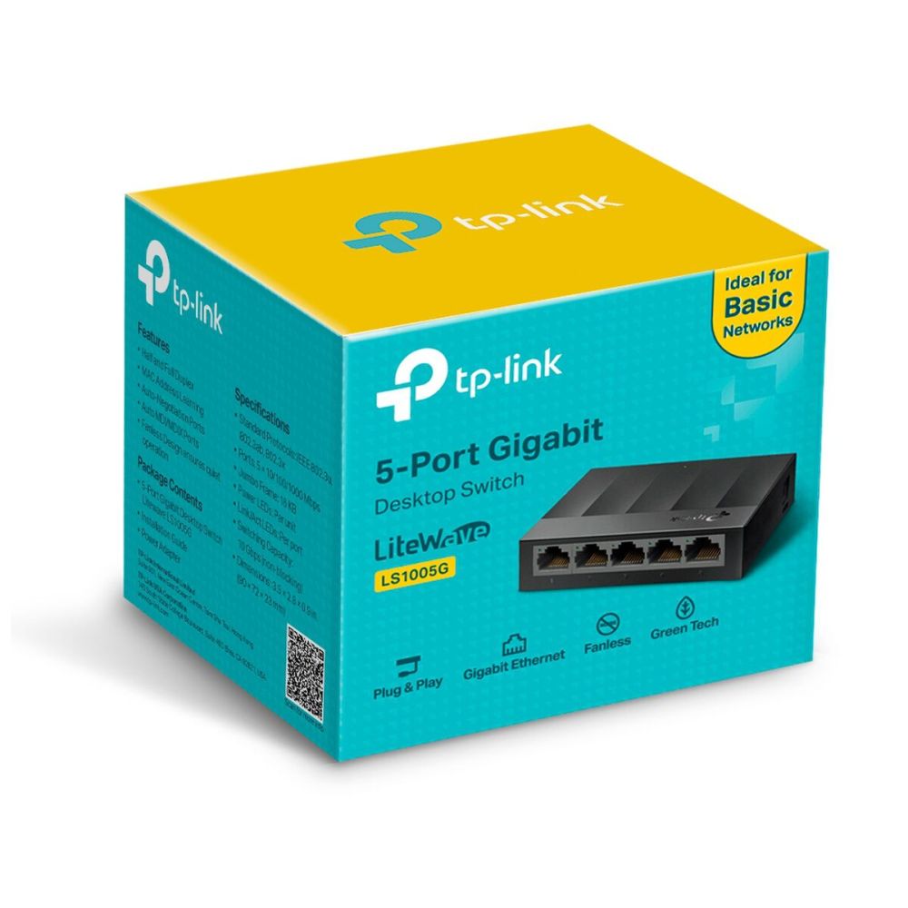 TP-LINK LS1005G, Green Tech, 5Port, GigaBit, Yönetilemez, Masaüstü Swi