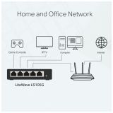 TP-LINK LS105G, Green Tech, 5 Port, GigaBit, Metal Kasa, Yönetilemez, 