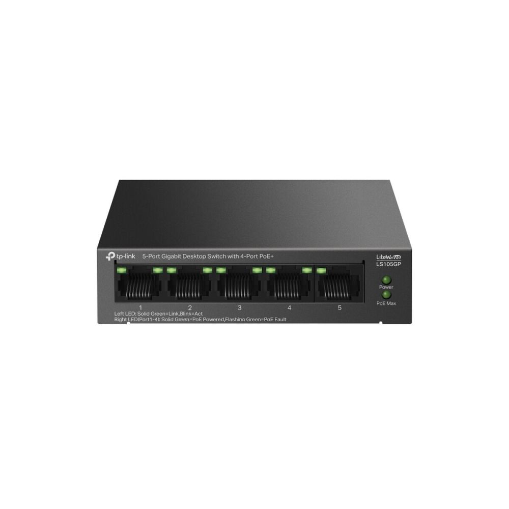 TP-LINK LS105GP, Green Tech, 5 Port, GigaBit, 4 Port PoE 65W, Metal Ka