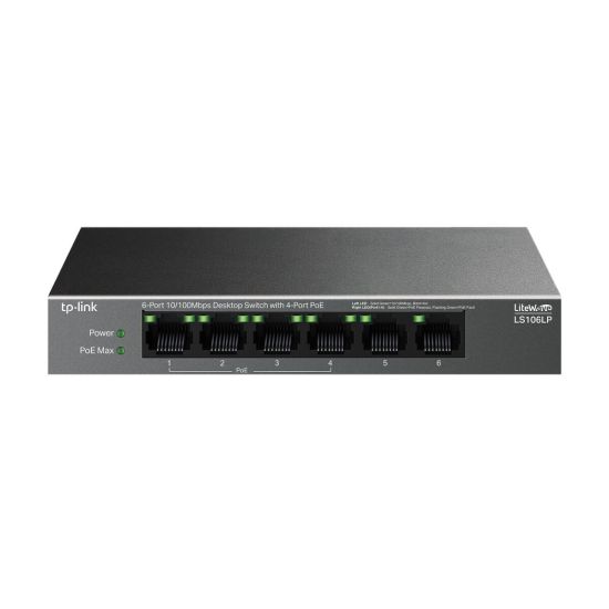 TP-LINK LS106LP, Green Tech, 6 Port, MegaBit, 4 Port PoE 41W, Metal Ka