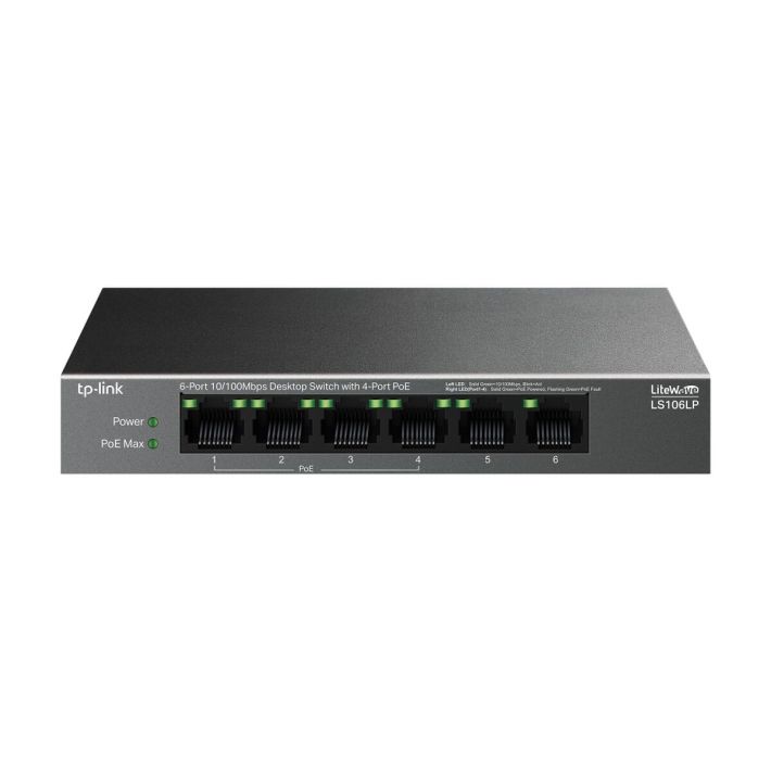TP-LINK LS106LP, Green Tech, 6 Port, MegaBit, 4 Port PoE 41W, Metal Ka