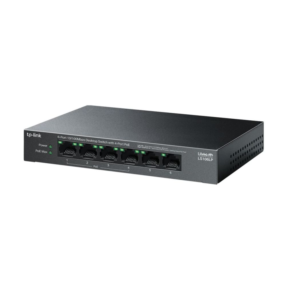 TP-LINK LS106LP, Green Tech, 6 Port, MegaBit, 4 Port PoE 41W, Metal Ka