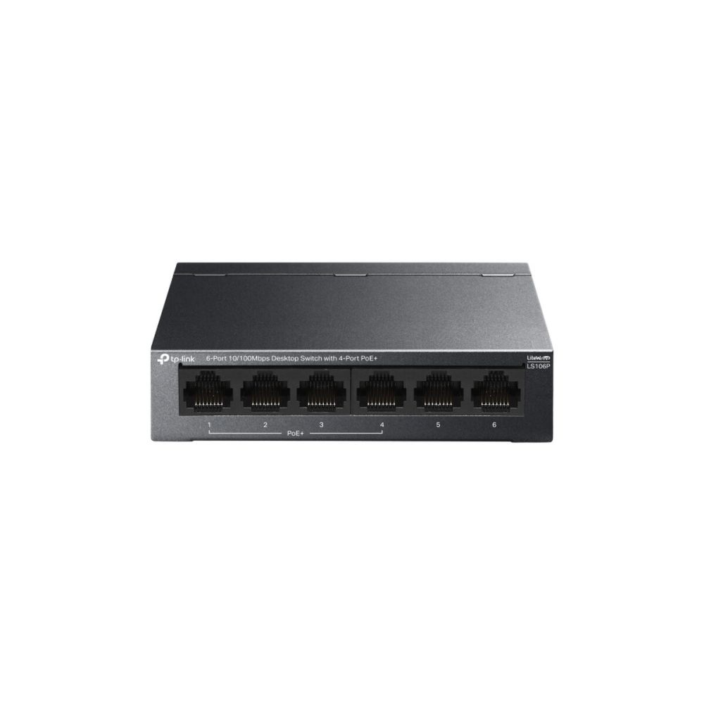 TP-LINK LS106P, Green Tech, 6 Port, MeggaBit, 4 Port PoE+ 65W, Metal K