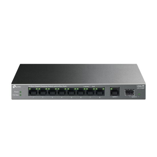 TP-LINK LS1210GP, Green Tech, 8 Port Gigabit, PoE 61W, 1 Port Gigabit 