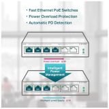 TP-LINK TL-SF1006P, 6 Port, MegaBit, 4 Port PoE 67W, Yönetilemez, Meta