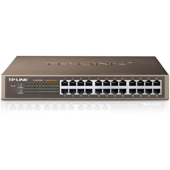 TP-LINK TL-SG1024D, 24 Port, GigaBit, Yönetilemez, Metal Kasa, Rackmou
