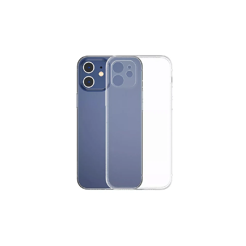 Baseus Simple Case iPhone 12 6.1 İnce Şeffaf Silikon Kılıf Kamera Koru