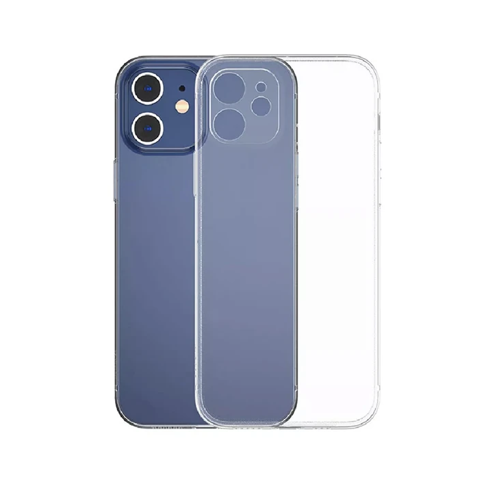 Baseus Simple Case iPhone 12 6.1 İnce Şeffaf Silikon Kılıf Kamera Koru