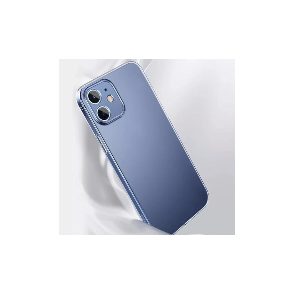 Baseus Simple Case iPhone 12 6.1 İnce Şeffaf Silikon Kılıf Kamera Koru