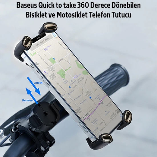 Baseus Quick to take 360 Derece Dönebilen Bisiklet ve Motosiklet Telef