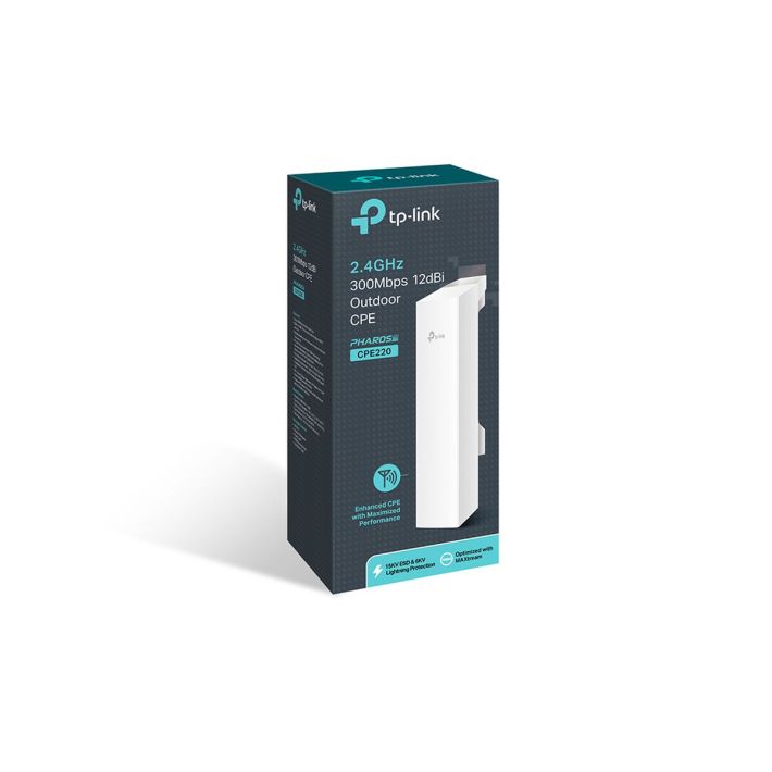 TP-LINK CPE220, 300Mbps, 2.4Ghz WiFi, 12dbi Anten, 13Km Menzil, Noktad