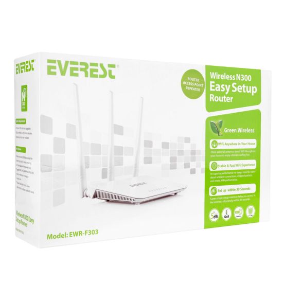 EVEREST EWR-F303, 3Port, 1 WAN, 300Mbps, 2.4Ghz Wifi, Masaüstü, Megabi