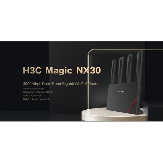 H3C Magic NX30, Dual Band, WiFi 6, 3000Mbps, 4Port GigaBit, 4ad Anten,