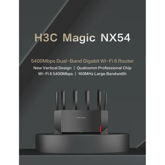 H3C Magic NX54, Dual Band, WiFi 6, 5400Mbps, 4Port GigaBit, 6ad Anten,