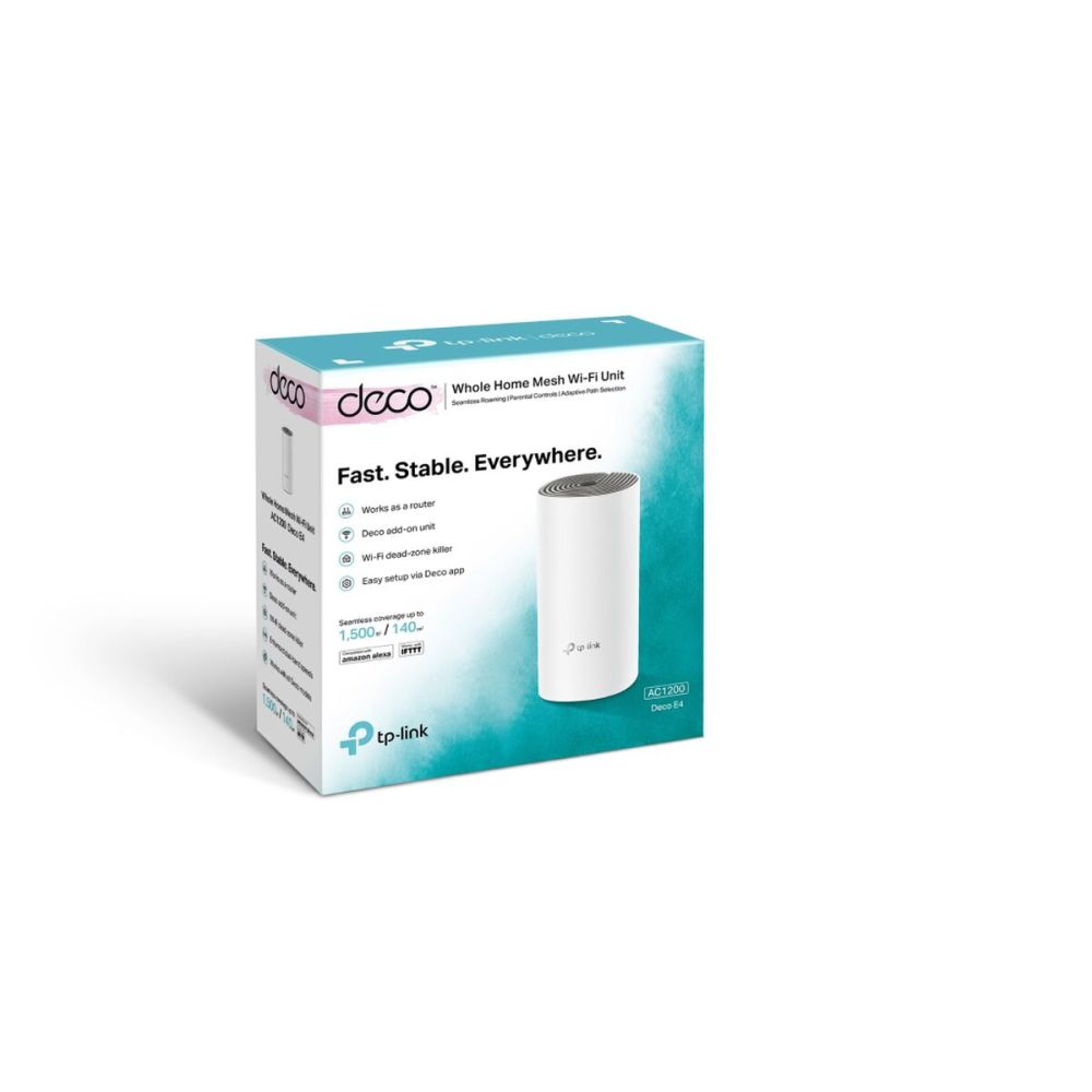 TP-LINK DECO E4, AC1200, Tekli Mesh, 1200Mbps, Dual Band, 2Port Megabi