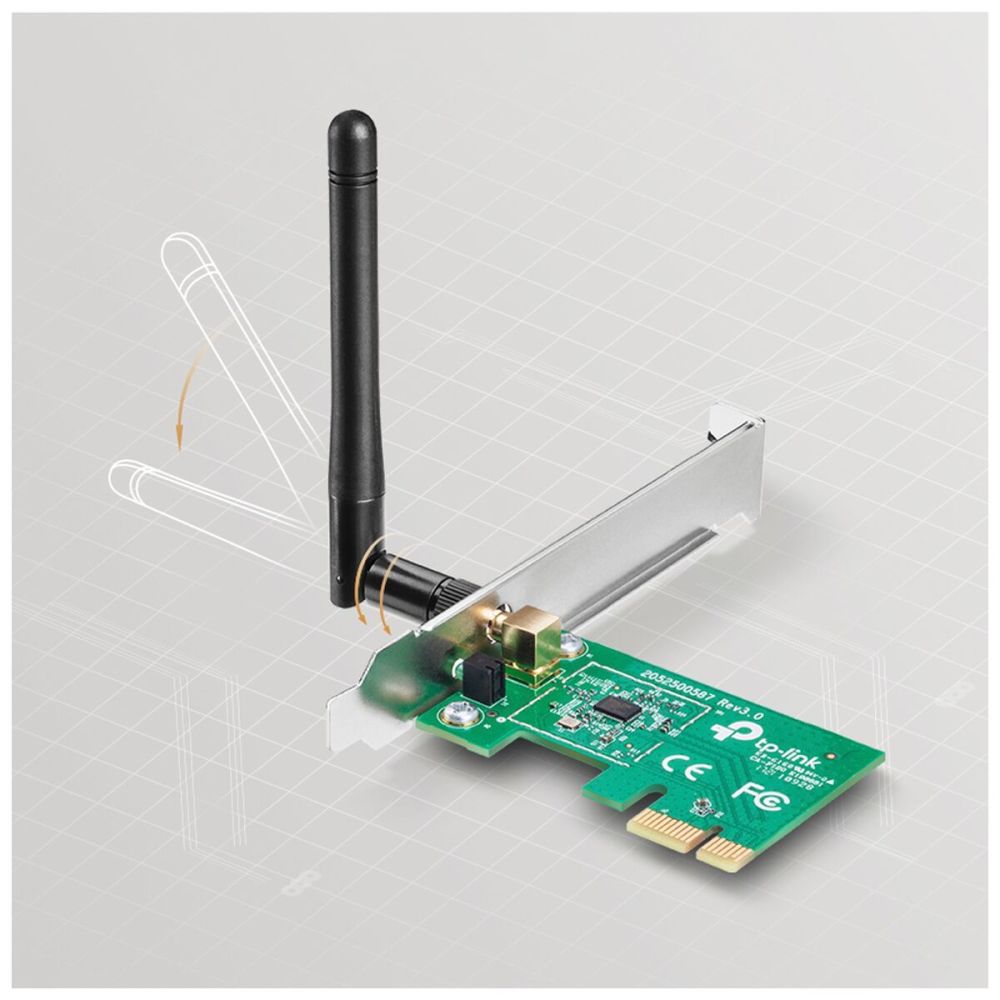 TP-LINK TL-WN781ND, 150Mbps, 2.4Ghz, 2dBi Anten, PCI-Express WIRELESS 