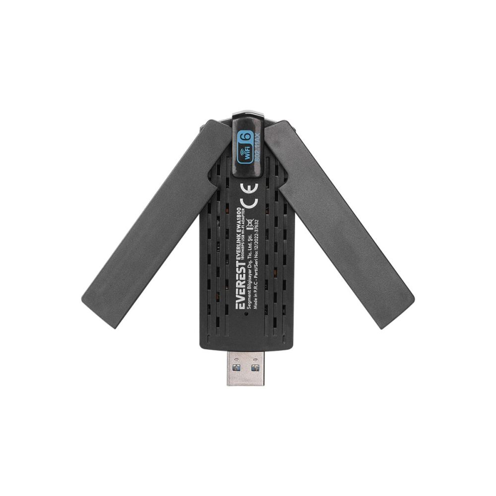 EVEREST EWA1800, 1800Mbp, 2.4Ghz ve 5Ghz Dual Band, WIFI 6, 2x3.5dbi A