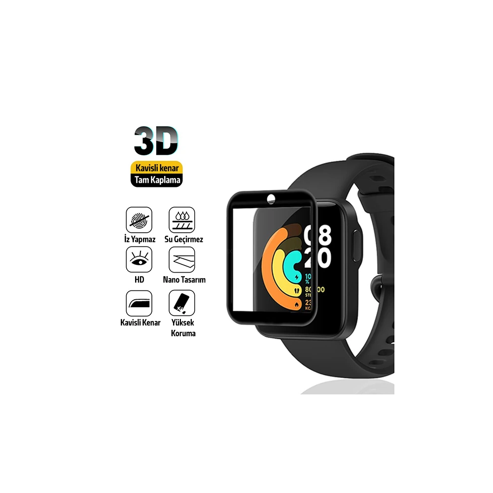 Xiaomi Mi Watch Lite 3D Full Kavisli PMMA Cam Ekran Koruyucu