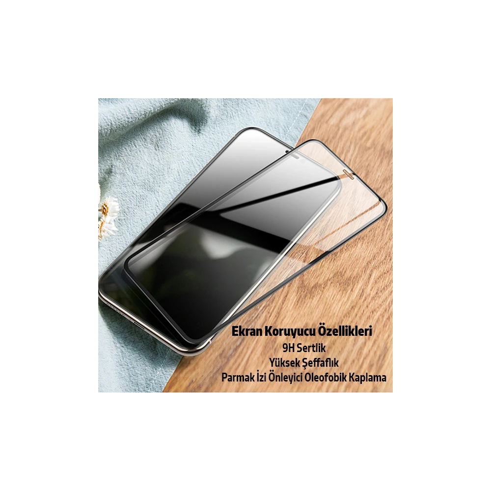 İPhone 11 Pro 2İN1 Full Glue Tempered Cam Ekran Koruyucu +Kamera Lens 