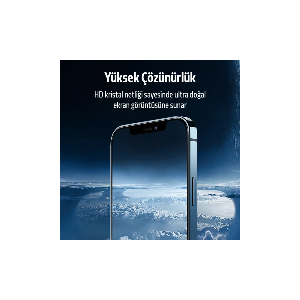 İPhone 12 Mini 2İN1 Full Glue Tempered Cam Ekran Koruyucu +Kamera Lens