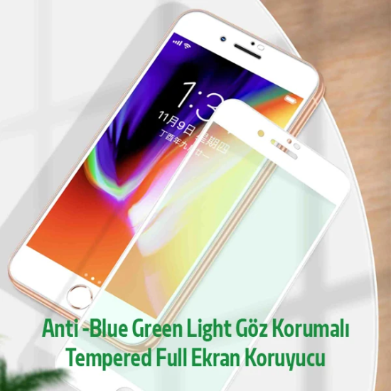 ALLY İPhone 8 Plus 7 Plus Anti -Blue Green Light Göz Korumalı Tempered