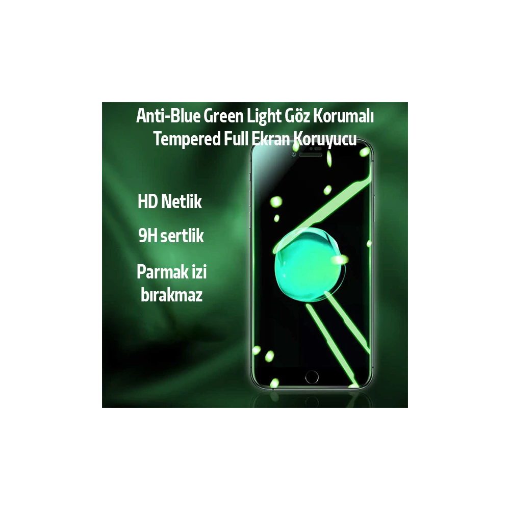 iPhone SE3-SE2 İPhone 8-7 Anti -Blue Green Light Göz Korumalı Tempered