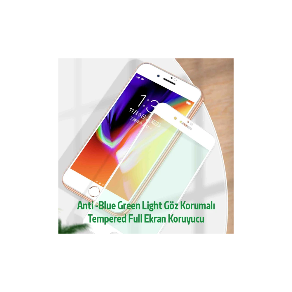 iPhone SE3-SE2 İPhone 8-7 Anti -Blue Green Light Göz Korumalı Tempered
