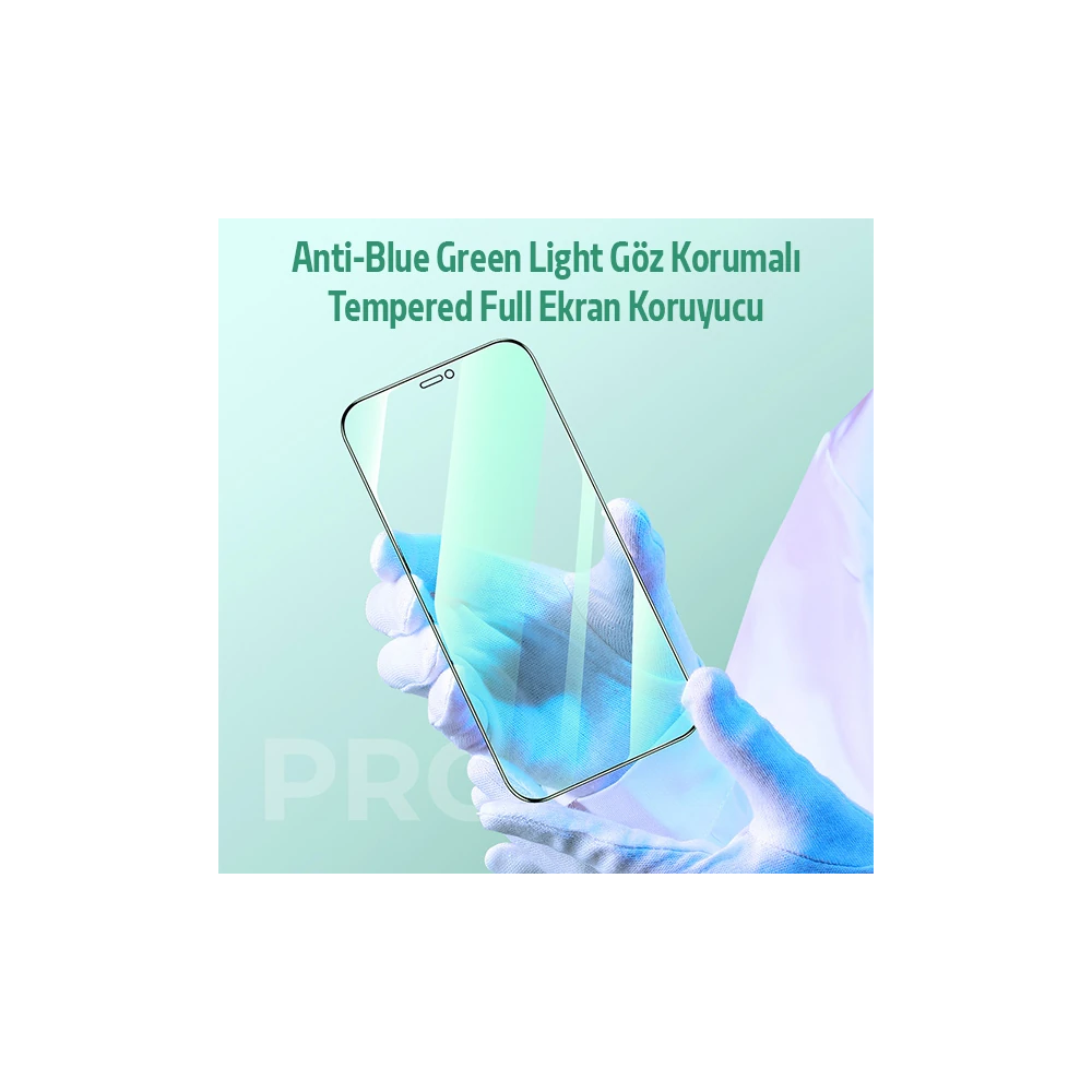ALLY İPhone 12 Pro Max Anti -Blue Green Light Göz Korumalı Tempered Fu