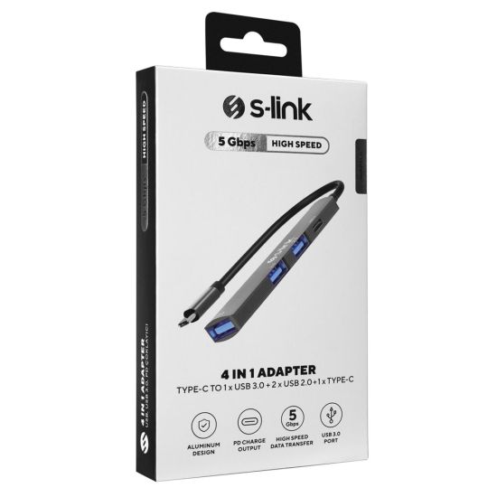 S-LINK SWV-USBC023, Type-C to 2xUSB 2.0, 1xUSB 3.0, 1xType-C Metal, US