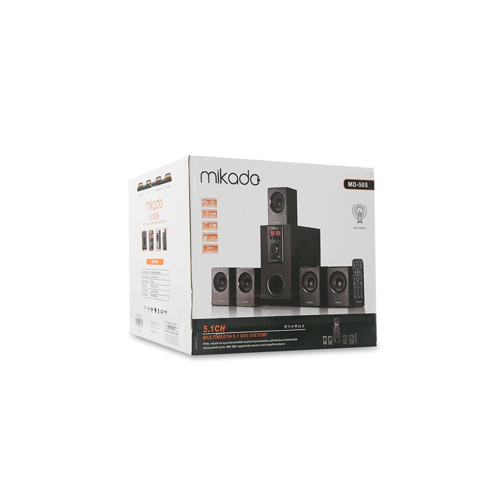 MIKADO MD-505, 70W, 5+1, Masaüstü, FM/BT/SD/USB, Siyah Kasa, Speaker