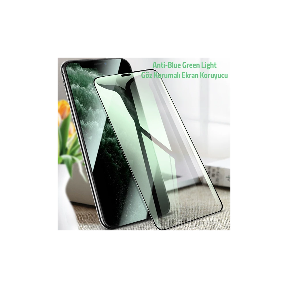 ALLY İPhone 11 -XR Anti -Blue Green Light Göz Korumalı Tempered Full E