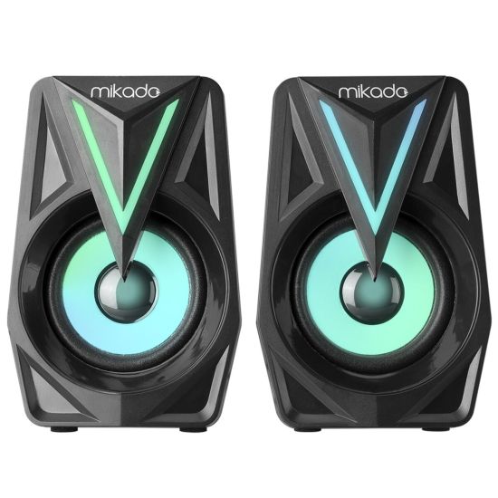 MIKADO MD-S23 GLARE, 6W, 1+1, Masaüstü, RGB Aydınlatma, USB, Siyah Kas