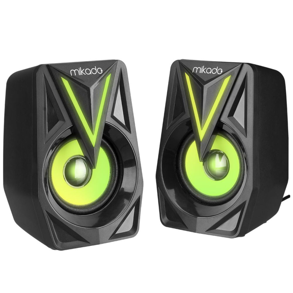 MIKADO MD-S23 GLARE, 6W, 1+1, Masaüstü, RGB Aydınlatma, USB, Siyah Kas