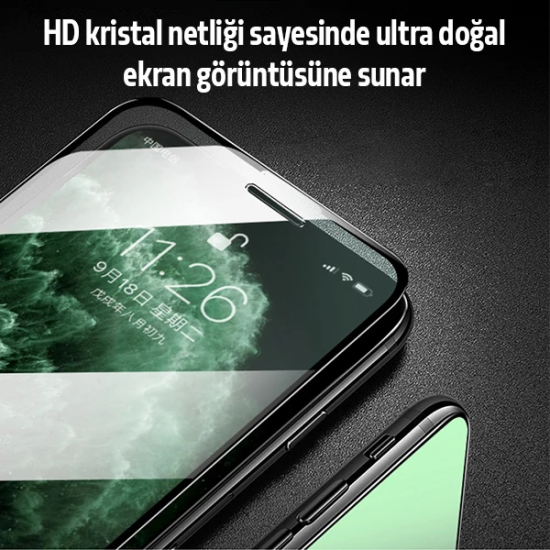 ALLY İPhone 11 -XR Anti -Blue Green Light Göz Korumalı Tempered Full E
