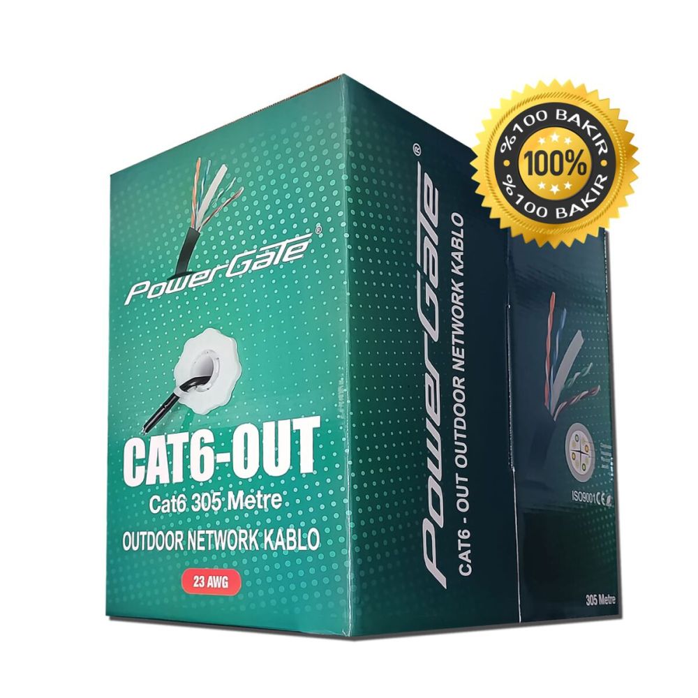 POWERGATE CAT6-OUT-COPPER, Outdoor (Dış Mekan), Polietilen, 23AWG 0.57