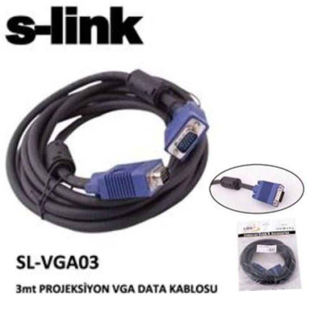 S-LINK SL-VGA03F Monitör,Vga,Projektör E-D (3 Metre) Data Projeksiyon 